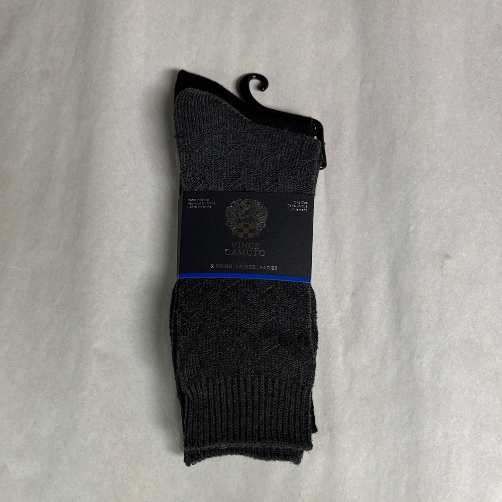 New Vince Camuto Socks Men’s 2 Pair Black Casual Socks Business Classic Dress